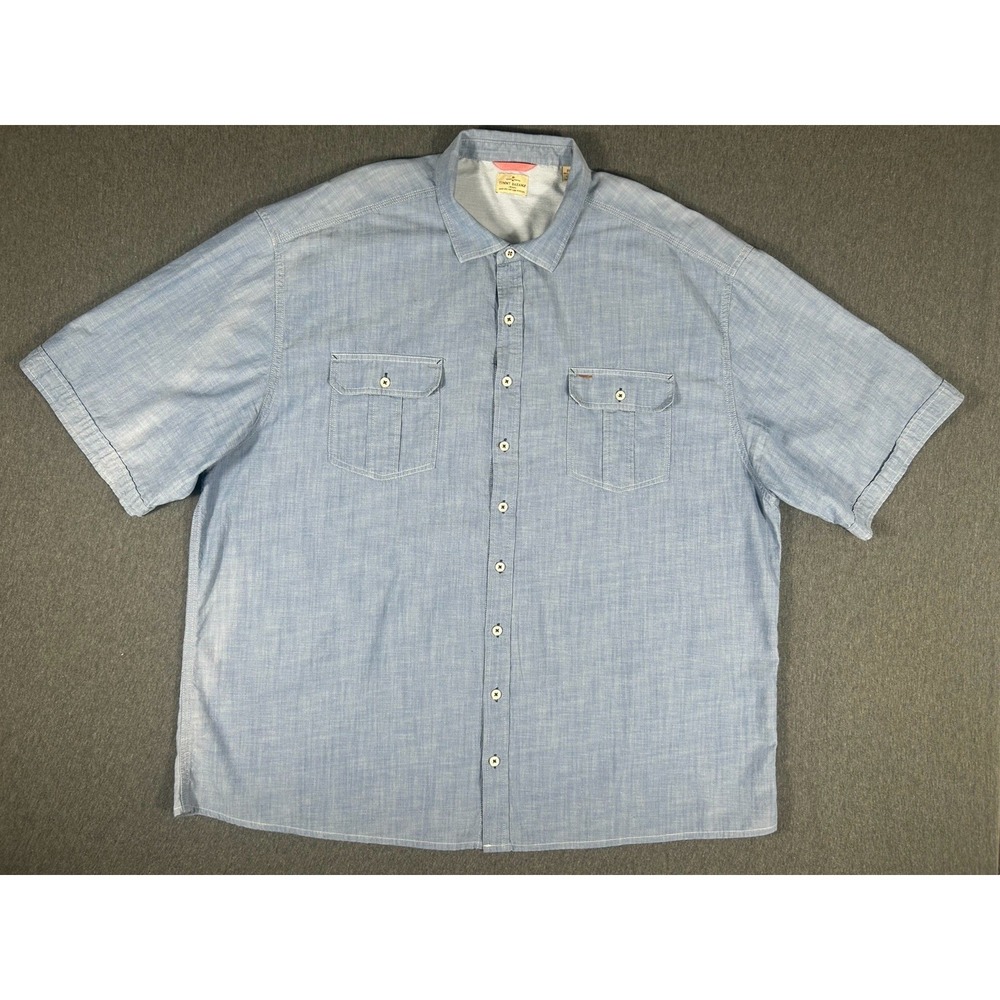 Tommy Bahama Jeans 100% Cotton Short Sleeve Button Down Shirt Size 2XT